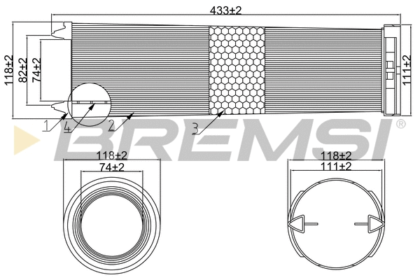 Filtre à air BREMSI FA1055
