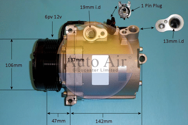 Compresseur, climatisation AUTO AIR GLOUCESTER 14-1766P