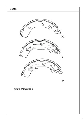 Jeu de mâchoires de frein ASIMCO K9020