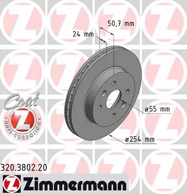 Disque de frein ZIMMERMANN 320.3802.20