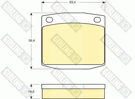 Kit de plaquettes de frein, frein à disque GIRLING 6101699