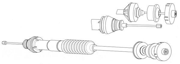 Tirette à câble, commande d'embrayage CEF PU01154