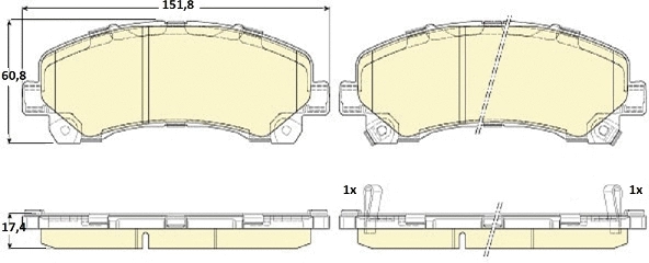 Kit de plaquettes de frein, frein à disque GIRLING 6135455