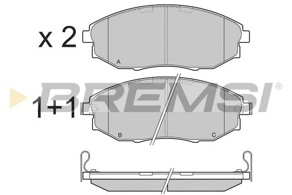 Kit de plaquettes de frein, frein à disque BREMSI BP3399