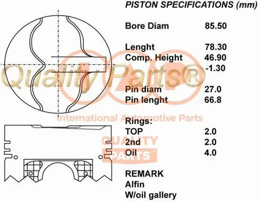 Piston IAP QUALITY PARTS 100-13031