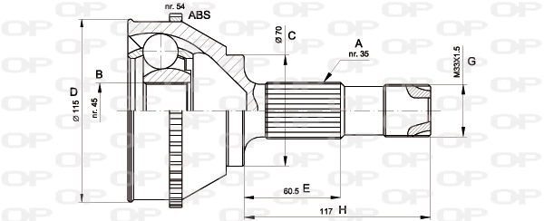 Jeu de joints, arbre de transmission OPEN PARTS CVJ5131.10