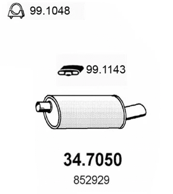 Silencieux arrière ASSO 34.7050