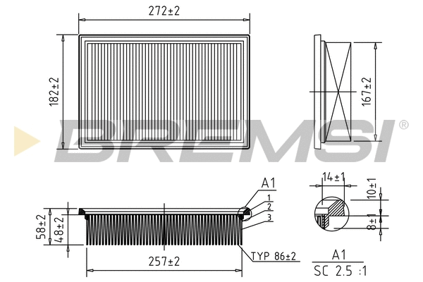 Filtre à air BREMSI FA1134