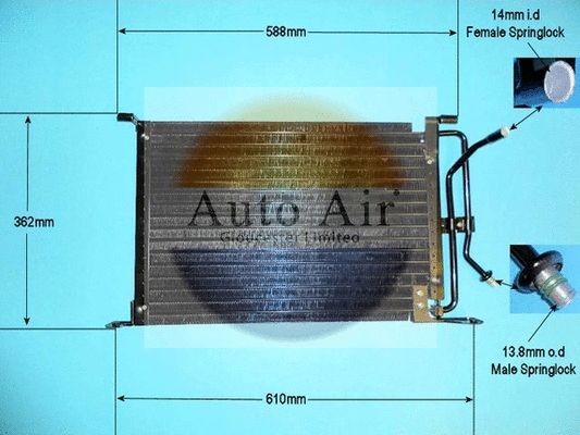 Condenseur, climatisation AUTO AIR GLOUCESTER 16-1124