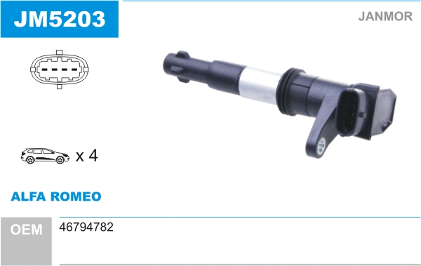 Bobine d'allumage JANMOR JM5203