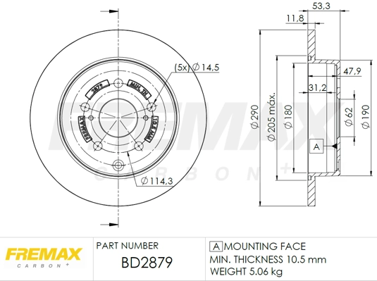 Disque de frein FREMAX BD-2879