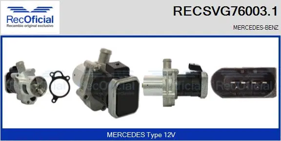 Vanne EGR RECOFICIAL RECSVG76003.1