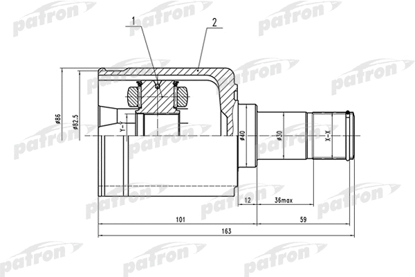 Jeu de joints, arbre de transmission PATRON PCV1513