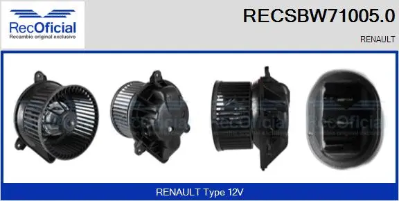 Pulseur d'air habitacle RECOFICIAL RECSBW71005.0
