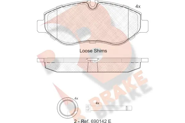 Kit de plaquettes de frein, frein à disque R BRAKE RB1786