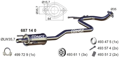 Silencieux central ERNST 687140