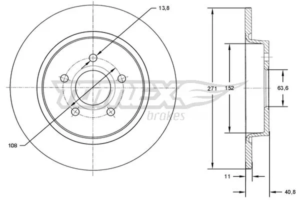Disque de frein TOMEX Brakes TX 72-98
