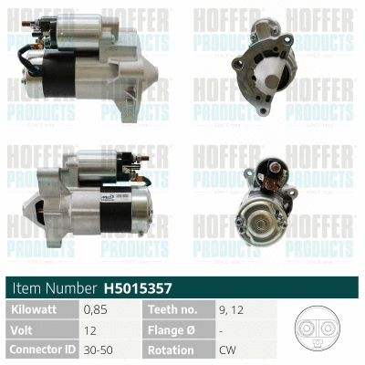Démarreur HOFFER H5015357