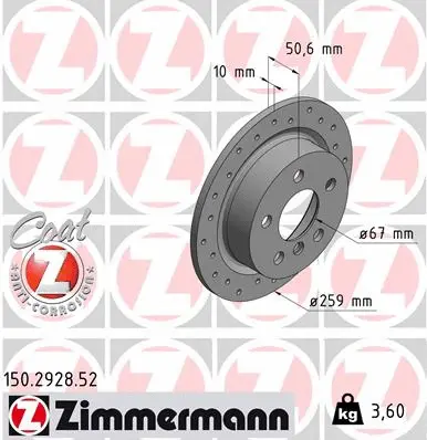 Disque de frein ZIMMERMANN 150.2928.52