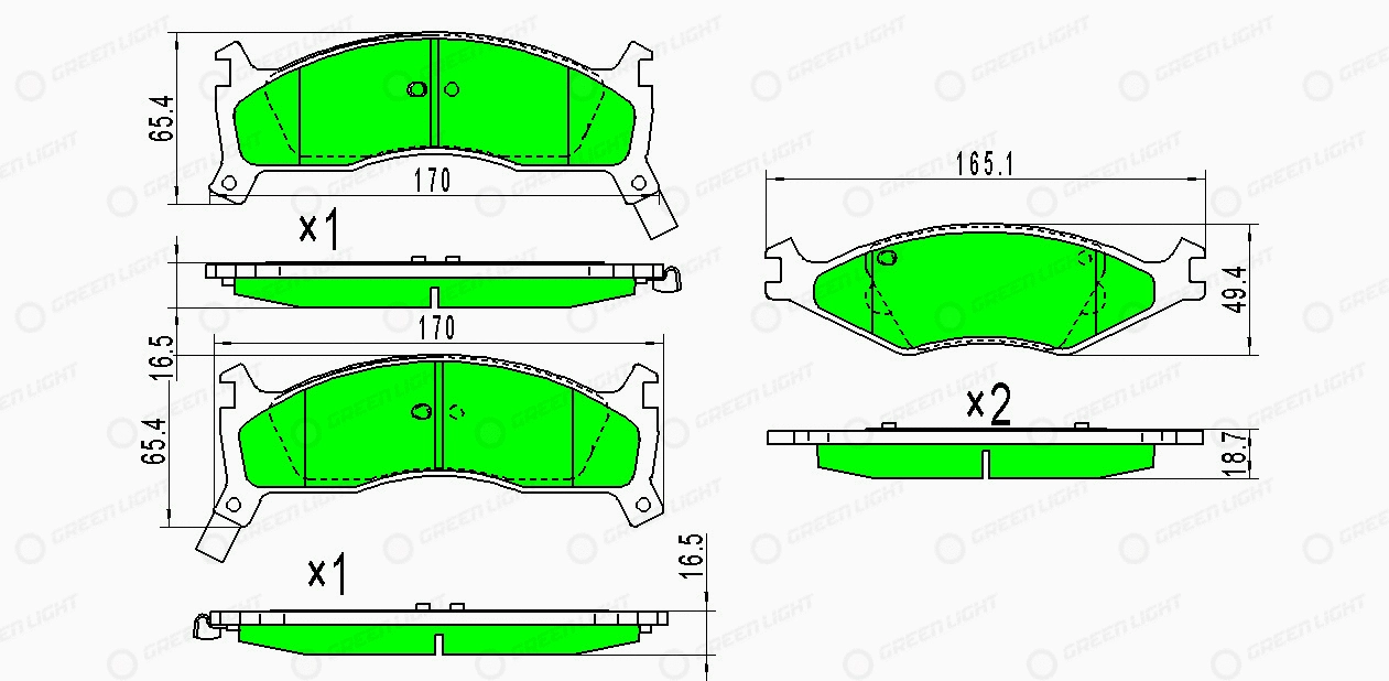 Kit de plaquettes de frein, frein à disque Automotive Adriado GLBP0339