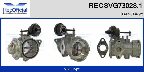Vanne EGR RECOFICIAL RECSVG73028.1