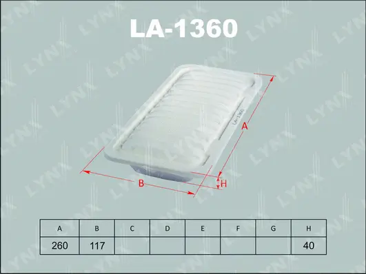 Filtre à air LYNXAUTO LA-1360