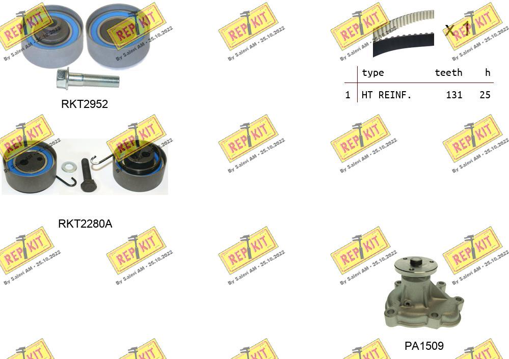 Pompe à eau + kit de courroie crantée REPKIT RKTK0868APA