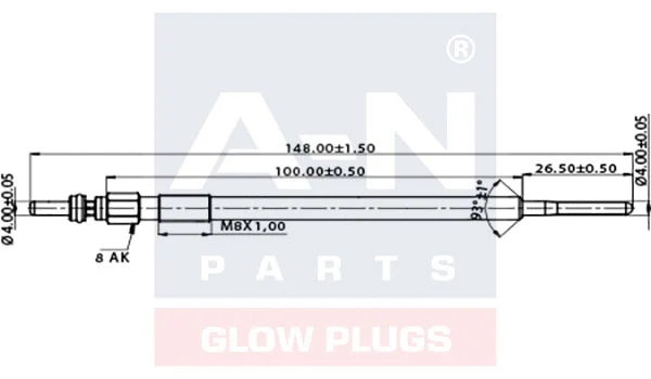 Bougie de préchauffage A-N PARTS A-N148011