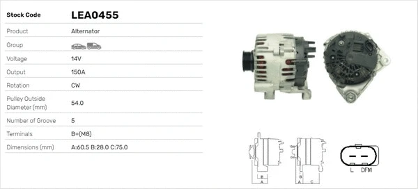 Alternateur LUSA LEA0455