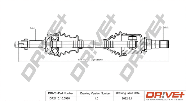 Arbre de transmission Dr!ve+ DP2110.10.0920