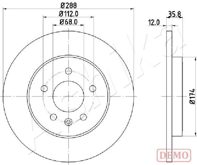 Disque de frein ASHIKA 61-00-0908C