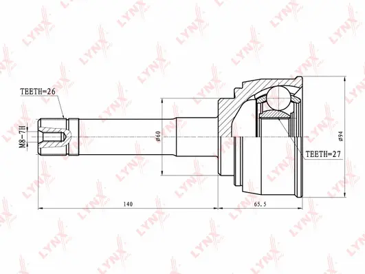 Jeu de joints, arbre de transmission LYNXAUTO CO-7533
