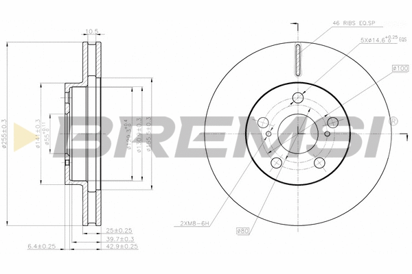 Disque de frein BREMSI CD7882V