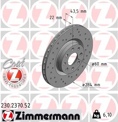 Disque de frein ZIMMERMANN 230.2370.52