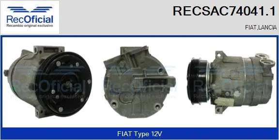 Compresseur, climatisation RECOFICIAL RECSAC74041.1