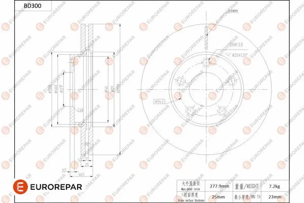 Disque de frein EUROREPAR 1684274280