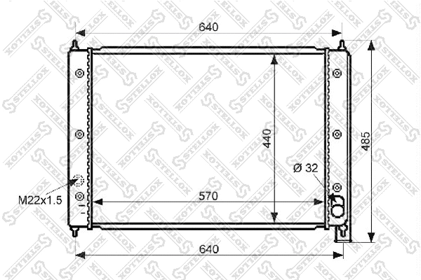 Radiateur, refroidissement du moteur STELLOX 10-25042-SX