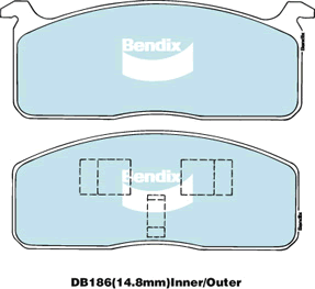 Kit de plaquettes de frein, frein à disque BENDIX-SEA DB186 GCT