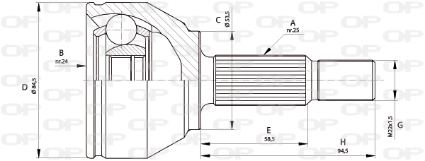 Jeu de joints, arbre de transmission OPEN PARTS CVJ5681.10