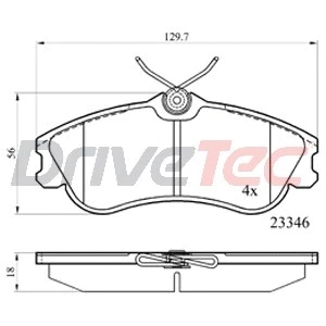 Kit de plaquettes de frein, frein à disque DriveTec DPAD1624
