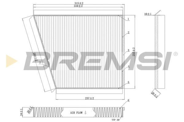 Filtre, air de l'habitacle BREMSI FC0991C