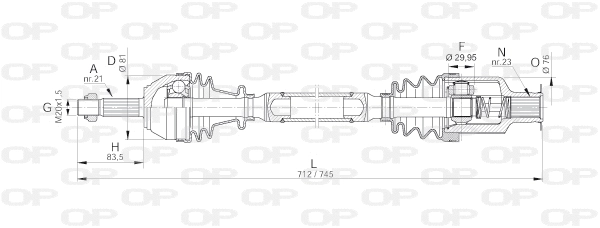 Arbre de transmission OPEN PARTS DRS6065.00