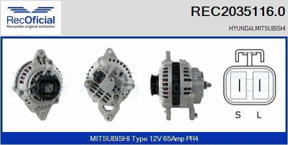 Alternateur RECOFICIAL REC2035116.0
