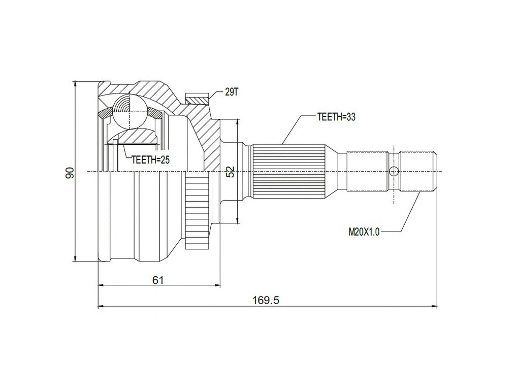 Jeu de joints, arbre de transmission A.Z. Meisterteile AZMT-43-030-1032