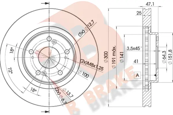 Disque de frein R BRAKE 78RBD12912
