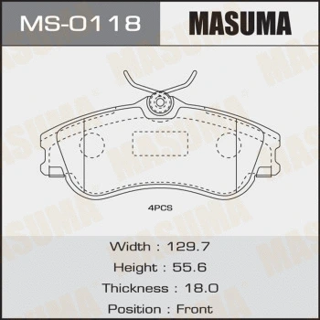 Jeu de mâchoires de frein MASUMA MS-0118