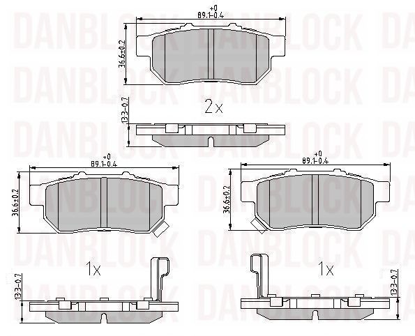 Kit de plaquettes de frein, frein à disque DANBLOCK DB 511022