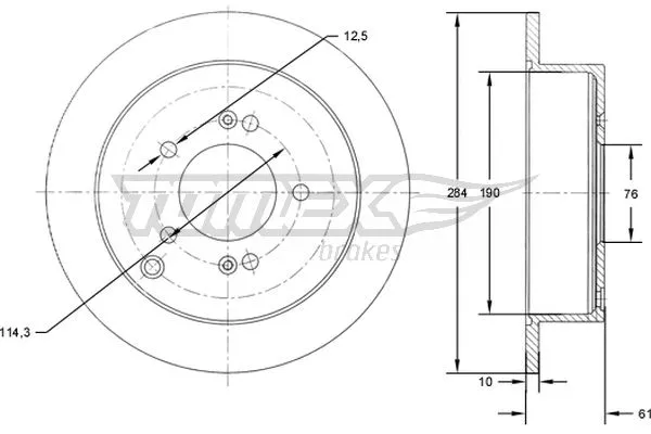 Disque de frein TOMEX Brakes TX 71-49