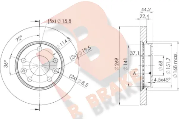 Disque de frein R BRAKE 78RBD24009