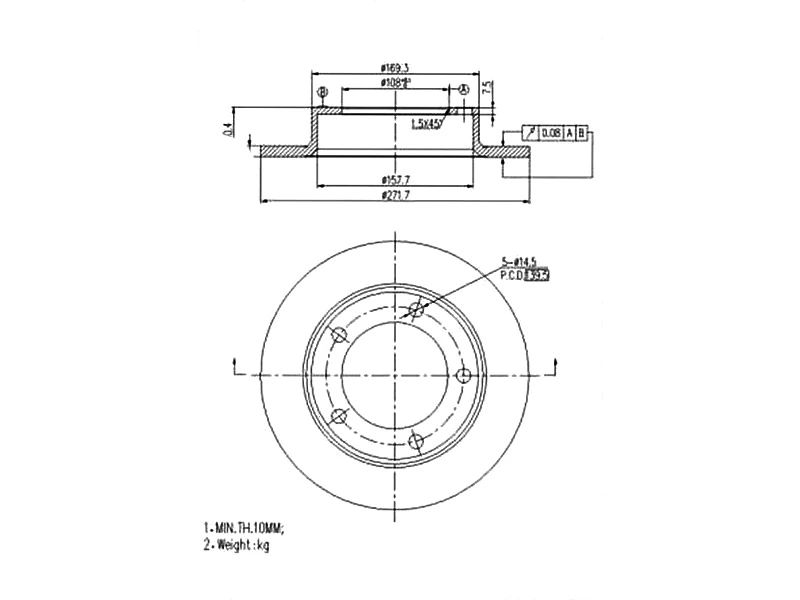 Disque de frein A.Z. Meisterteile AZMT-44-024-1013